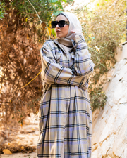 Check Long Wool Shirt