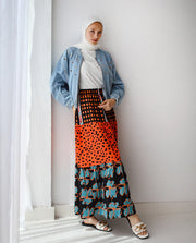 Mixed Print Skirt