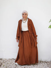 Linen Plain Skirt Set