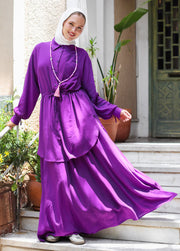 Linen Plain Skirt Set