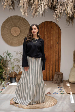 Linen Stripes Skirt