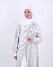 Stripes Long Linen Tunic