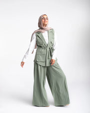 Vest & Wide Leg Pants Set