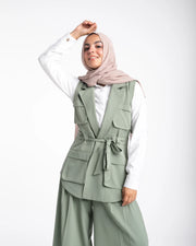 Vest & Wide Leg Pants Set