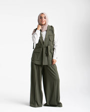 Vest & Wide Leg Pants Set