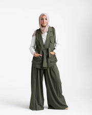 Vest & Wide Leg Pants Set