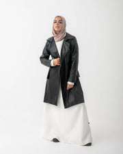 Double Breasted Leather Coat