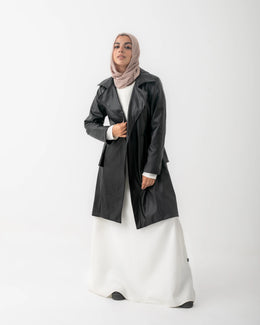 Double Breasted Leather Coat