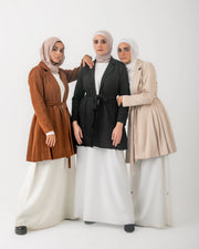 Suede Side Pleated Coat