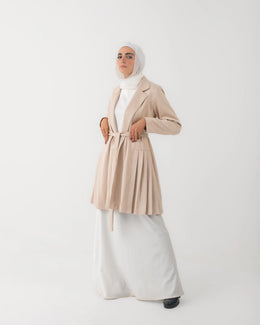 Suede Side Pleated Coat