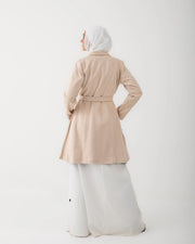 Suede Side Pleated Coat