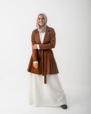 Suede Side Pleated Coat