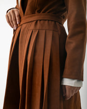 Suede Side Pleated Coat