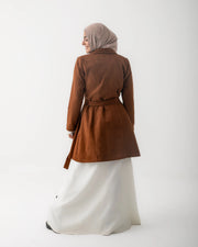 Suede Side Pleated Coat