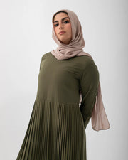 Long Sleeves Pleated Dress