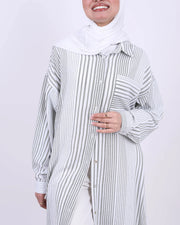 Stripes Long Linen Tunic