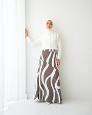 Linen Blend Maxi Skirt