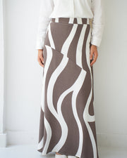 Linen Blend Maxi Skirt