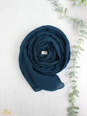 Dark Blue Chiffon Scarf