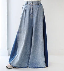 Mixed Denim Pants