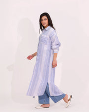 Stripes Long Linen Tunic
