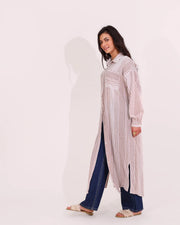 Stripes Long Linen Tunic
