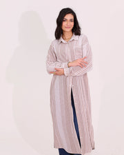 Stripes Long Linen Tunic