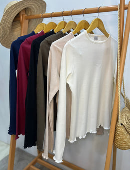 Long Sleeves Cotton Rib Top