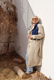 Denim Twist Trench Coat