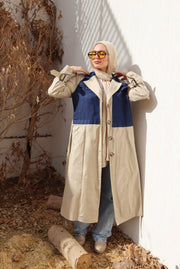 Denim Twist Trench Coat