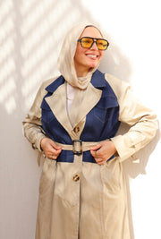 Denim Twist Trench Coat