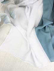 Stone Blue X White Scarf