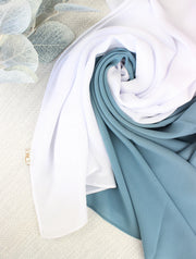 Stone Blue X White Scarf