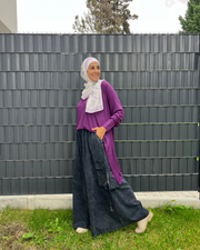 Cargo Wide Leg Denim Pants