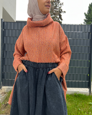 Plain Wide Leg Denim Pants