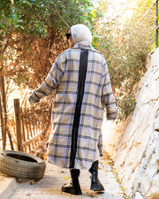 Check Long Wool Shirt