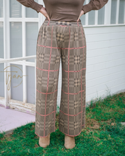 Pleated Check Pants