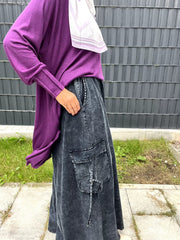 Cargo Wide Leg Denim Pants