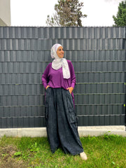 Cargo Wide Leg Denim Pants