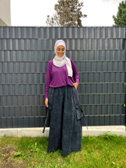 Cargo Wide Leg Denim Pants