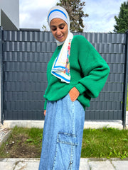 Cargo Wide Leg Denim Pants