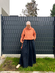 Plain Wide Leg Denim Pants