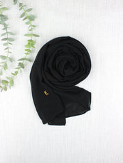 Basic Black Chiffon Scarf