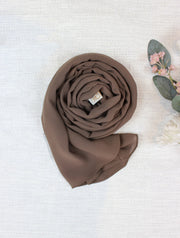 Dark Mocha Chiffon Scarf