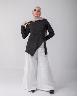 Asymmetric Zipper Pullover