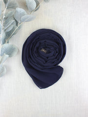 Marine Blue Chiffon Scarf