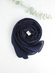 Navy Chiffon Scarf