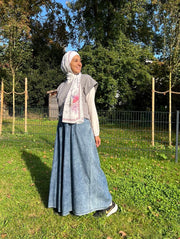 Plain Wide Leg Denim Pants