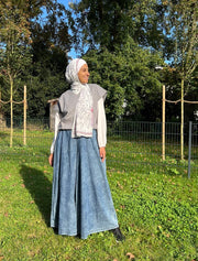 Plain Wide Leg Denim Pants