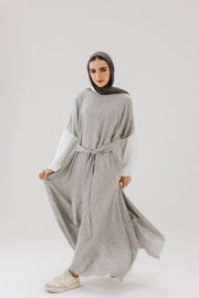 Asymmetrical Linen Wrap Dress